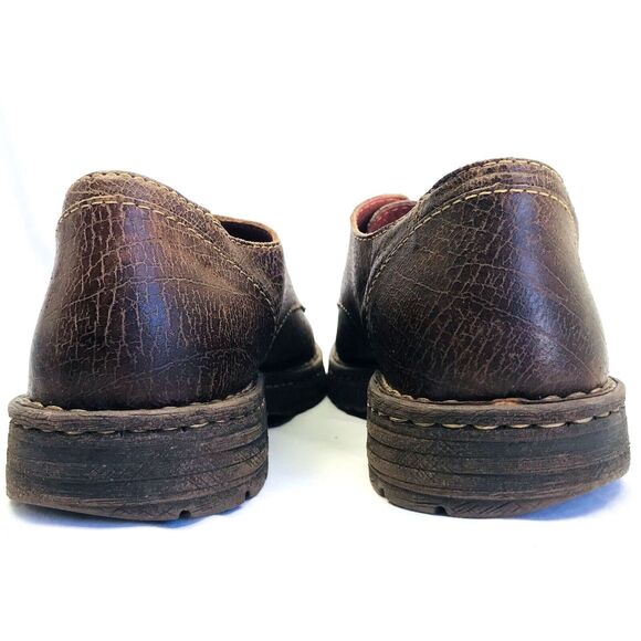 Born Shoes Distressed Leather Lace Oxford Brown 8.5 41.5 Mens Samson Preppy Y2K - Picture 10 of 12